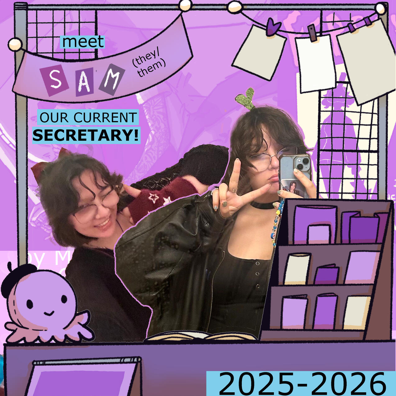 Sam McDonough; they/them Secretary, Comics '28