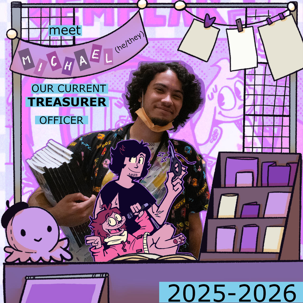 Michael Pecorella; he/they Treasurer, Comics '27