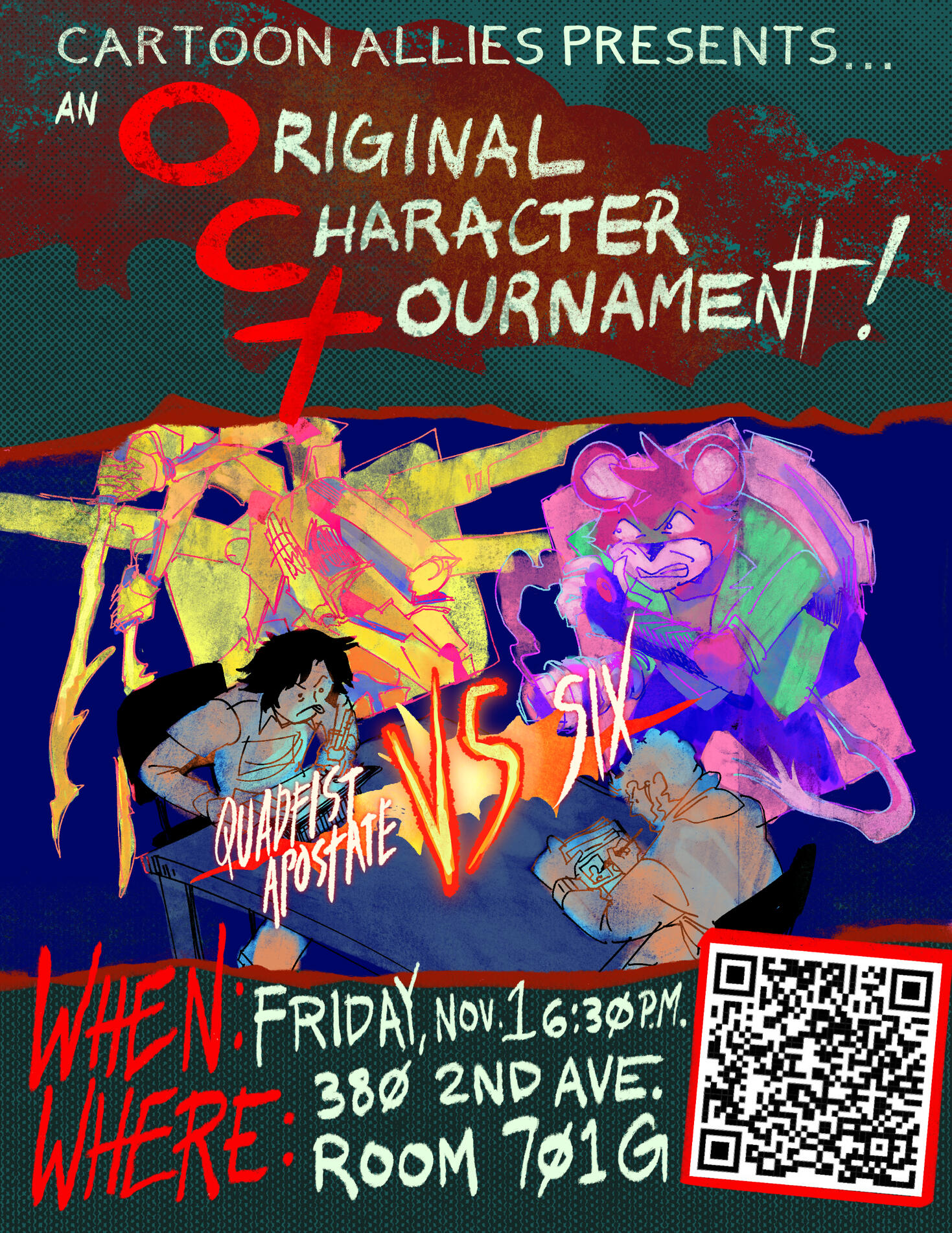 grouphoto Good morning gamers… …and congratulations on finishing the school year! We will not be holding a regular meeting this Friday— instead, we will be hosting our school’s own comic convention, Fresh Meat! Fresh Meat will be taking place from 6-9 PM in the St